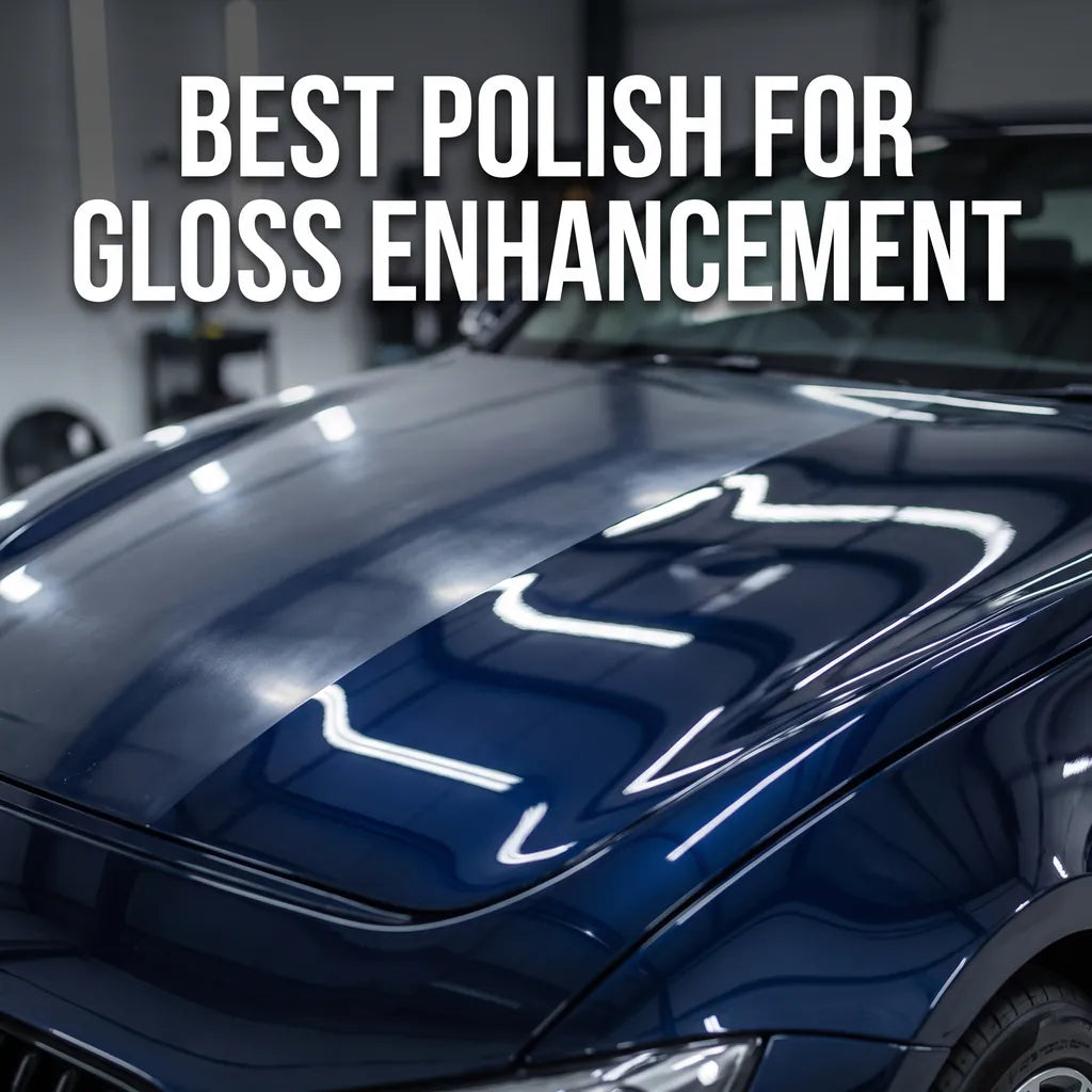 Dark metallic blue car bonnet showing dramatic gloss enhancement and sharp overhead light reflections - CA Detailing
