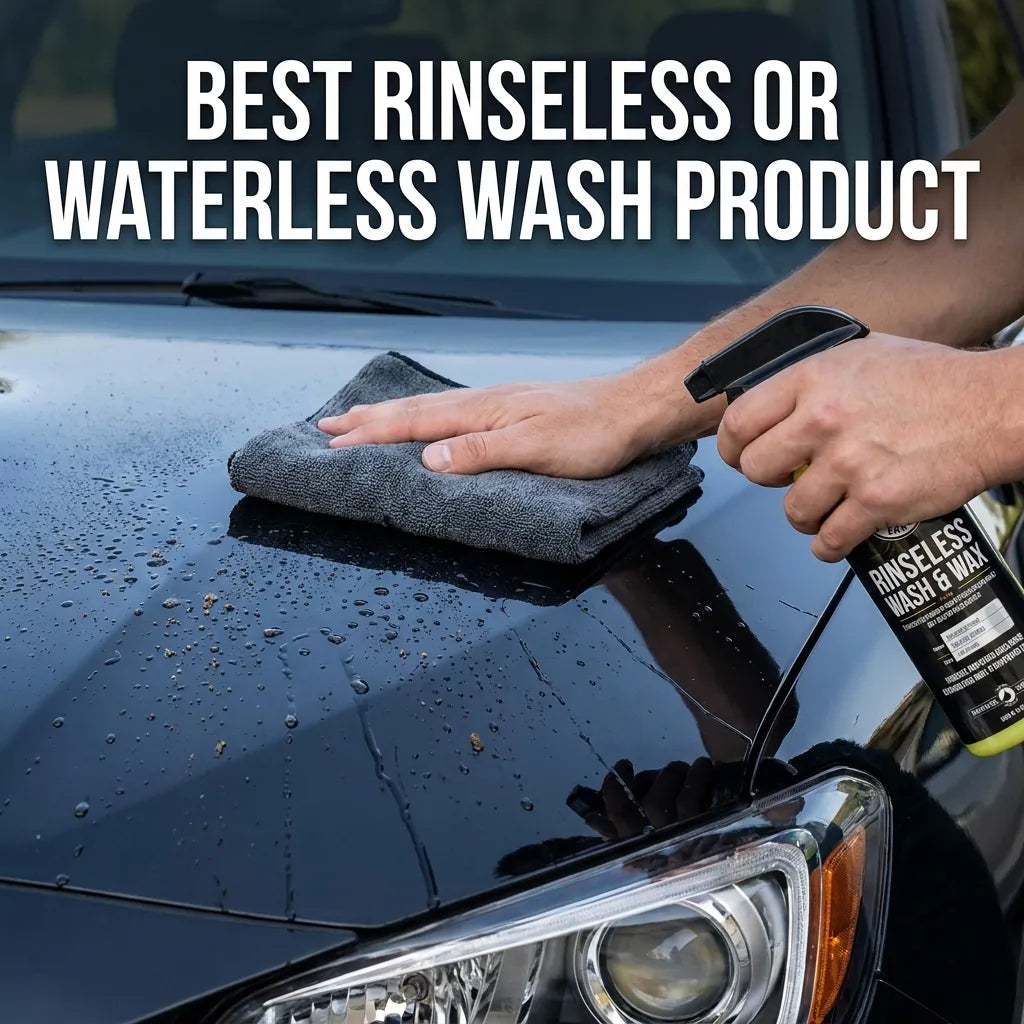 Rinseless wash sprayed on a car bonnet and wiped with a microfibre towel - CA Detailing