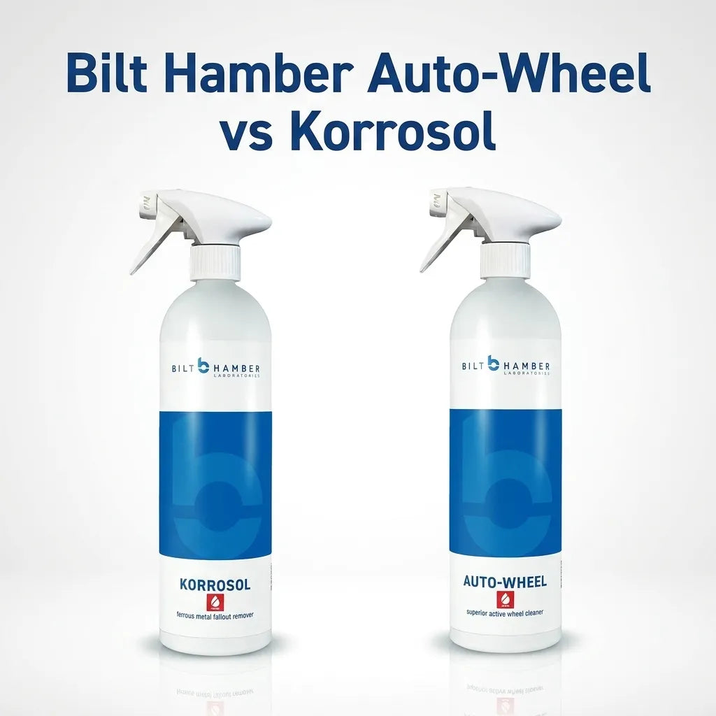 Bilt Hamber Auto-Wheel and Korrosol fallout removers side by side - CA Detailing