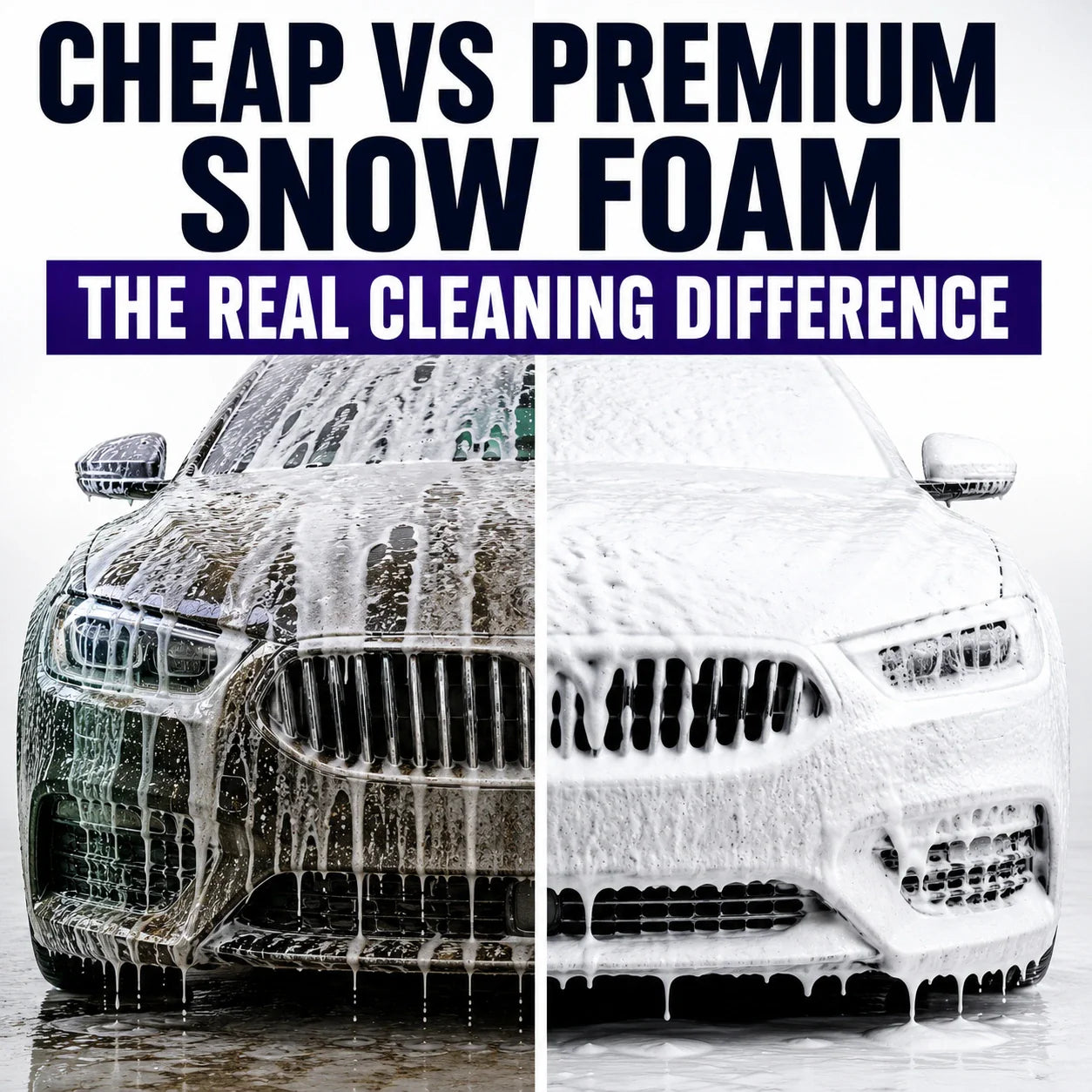 Cheap and premium snow foam side by side - CA Detailing