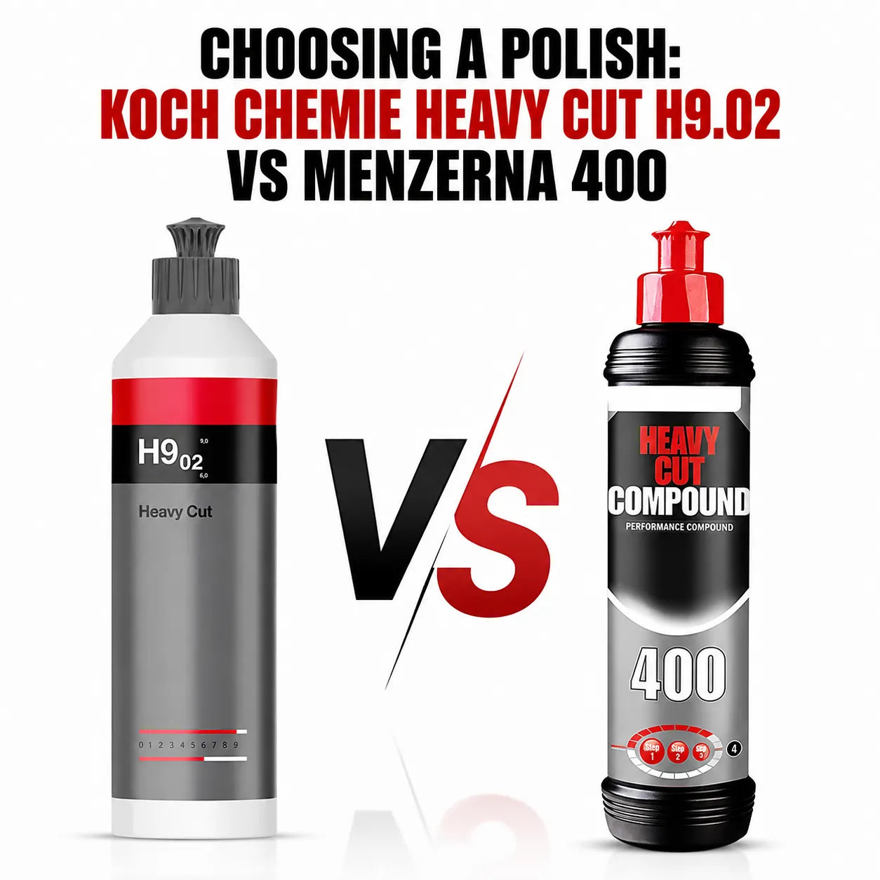Koch Chemie Heavy Cut H9.02 and Menzerna Heavy Cut Compound 400 side by side - CA Detailing