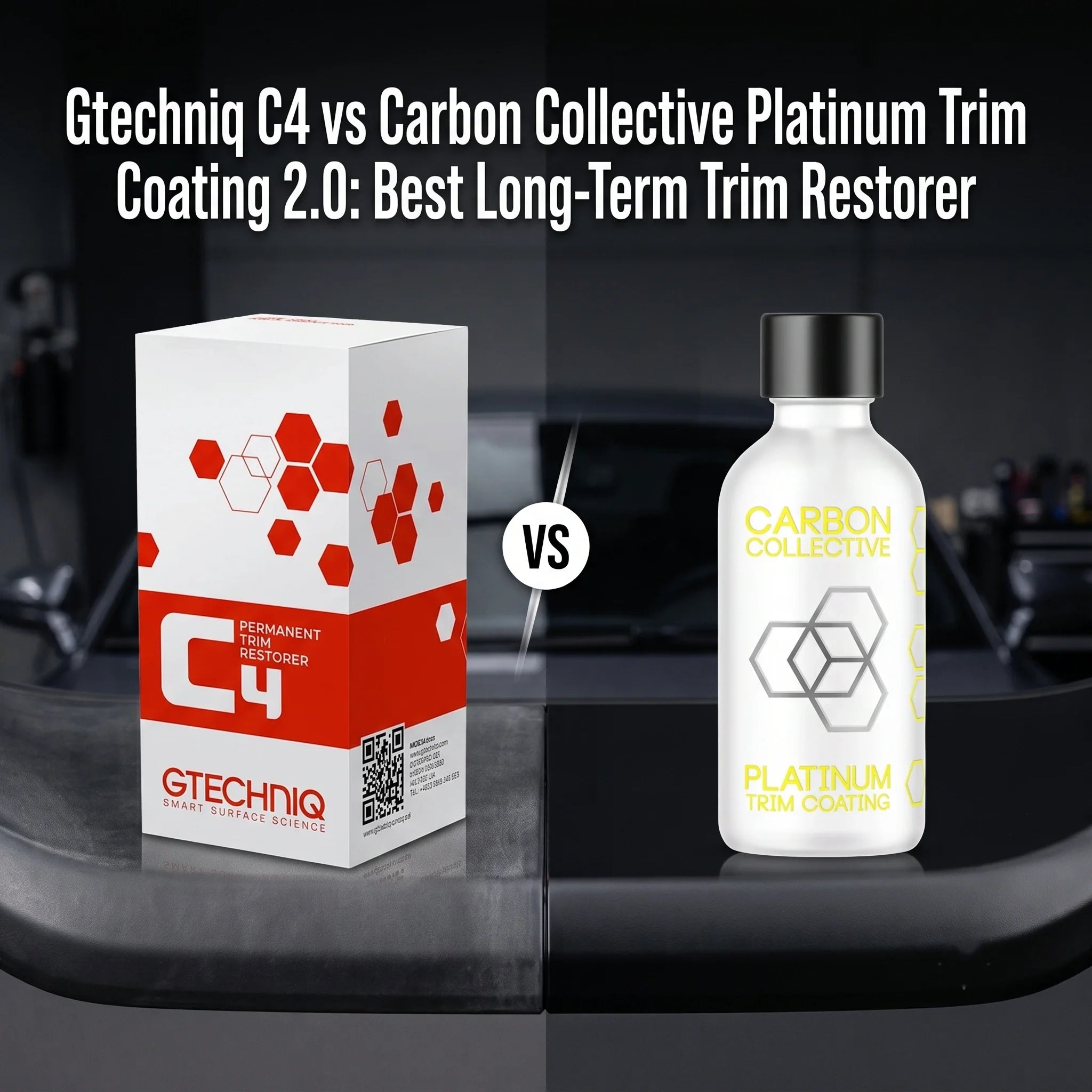 Gtechniq C4 and Carbon Collective Platinum Trim Coating 2.0 for restoring faded plastic trim - CA Detailing