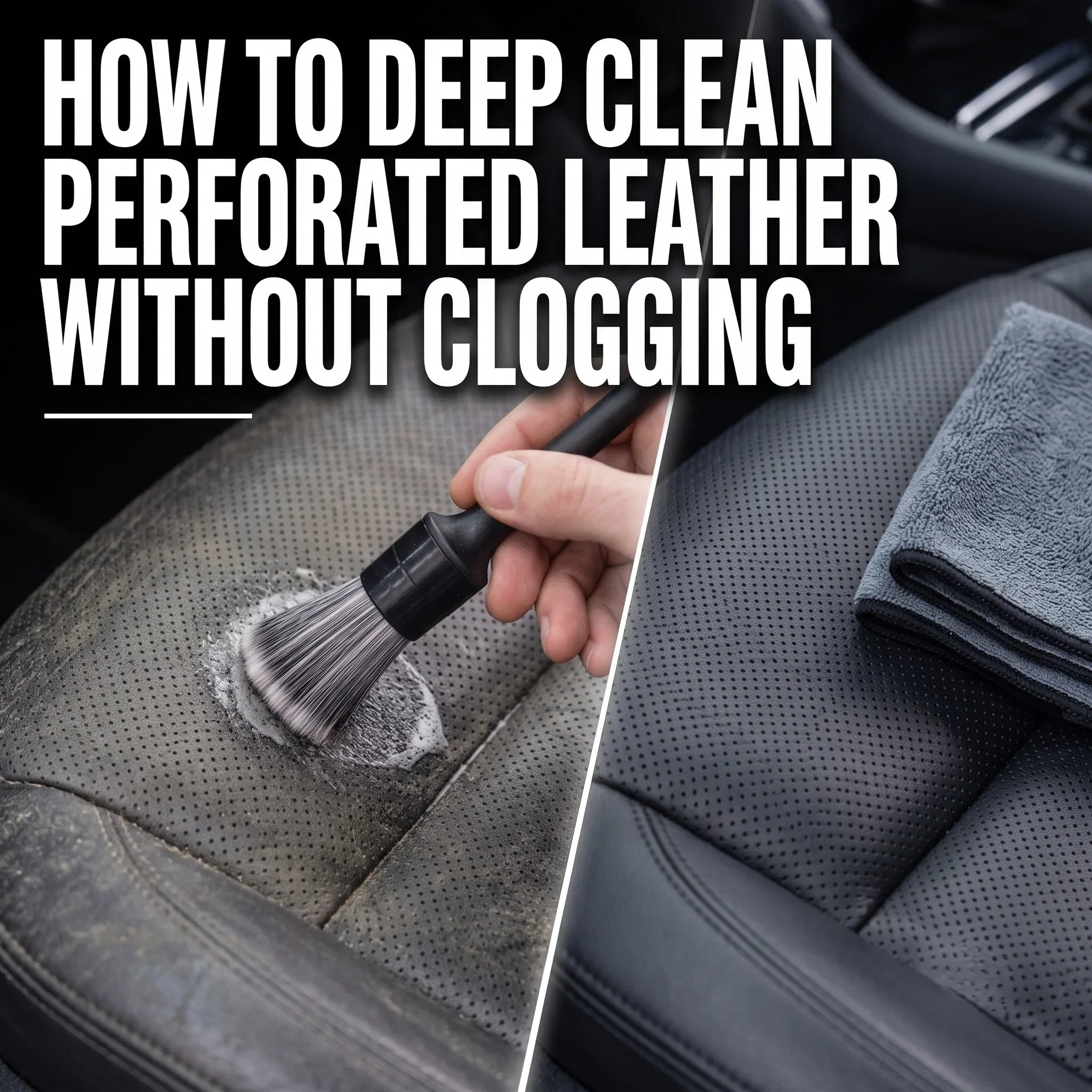 Deep cleaning perforated leather car seats without clogging the holes - CA Detailing