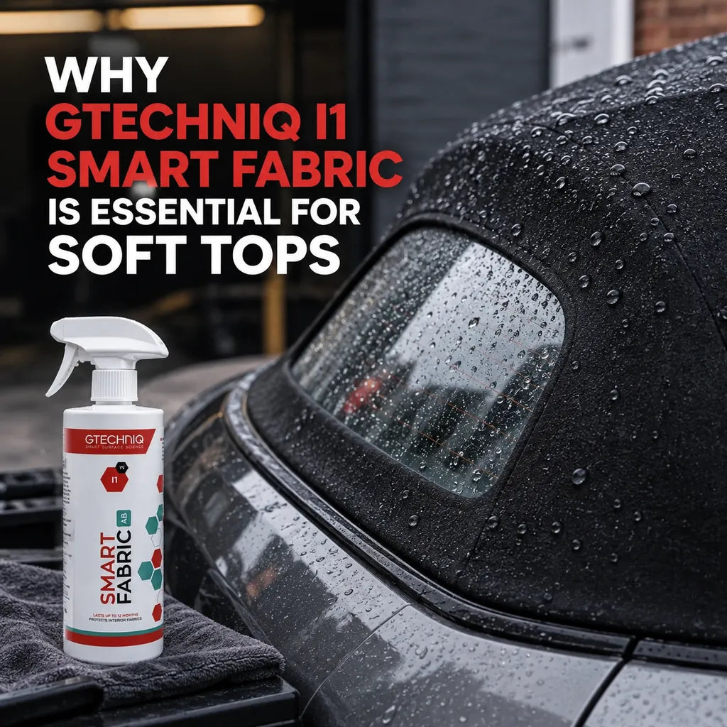 Gtechniq I1 Smart Fabric treatment on a convertible soft top - CA Detailing