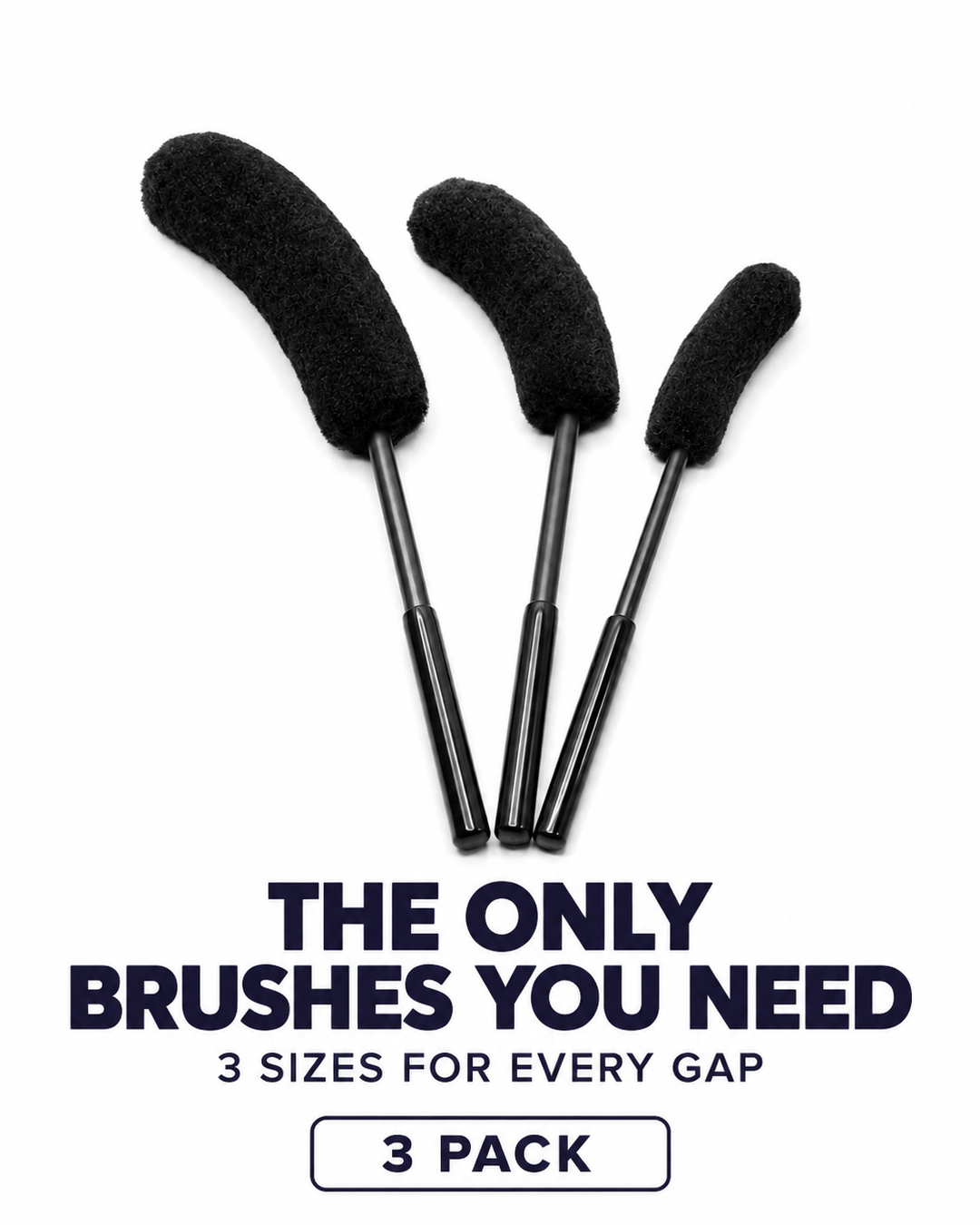 CAD Alloy Wheel Wool Brush Set (Pack of 3)