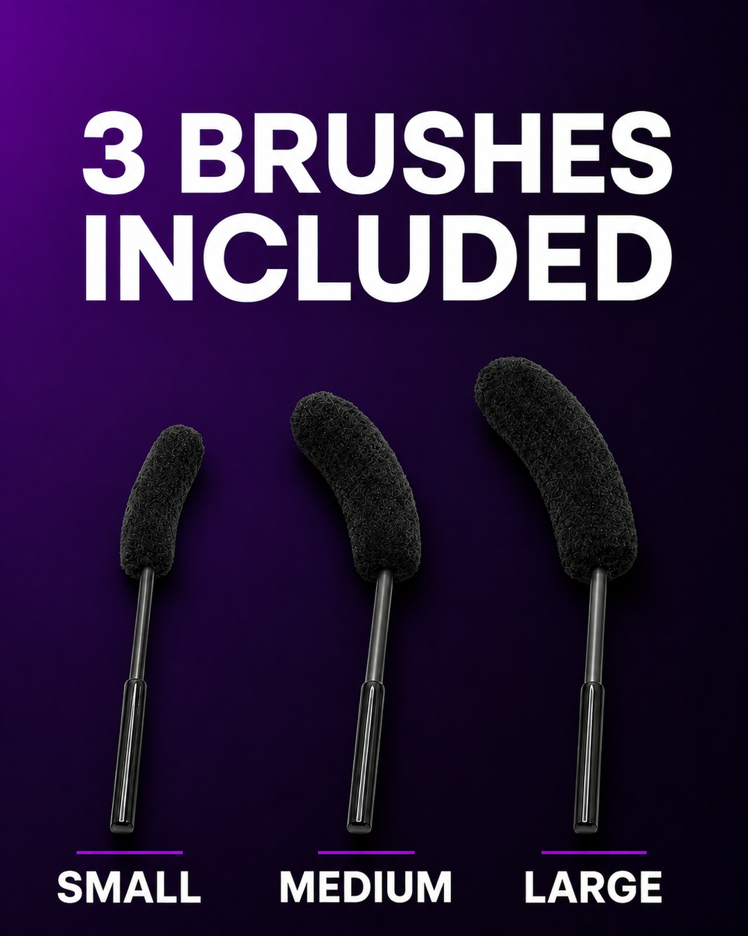 CAD Alloy Wheel Wool Brush Set (Pack of 3)