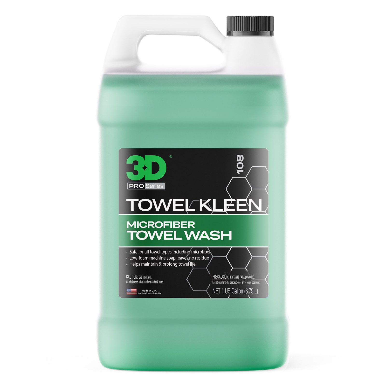 3D Towel Kleen microfibre towel wash 3.79L gallon bottle