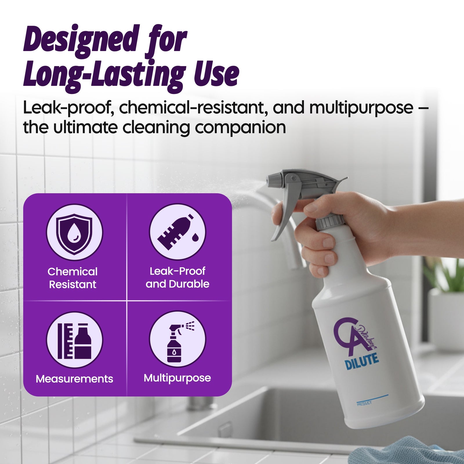 CAD Chemical Resistant Spray Dilution Bottle 800ml