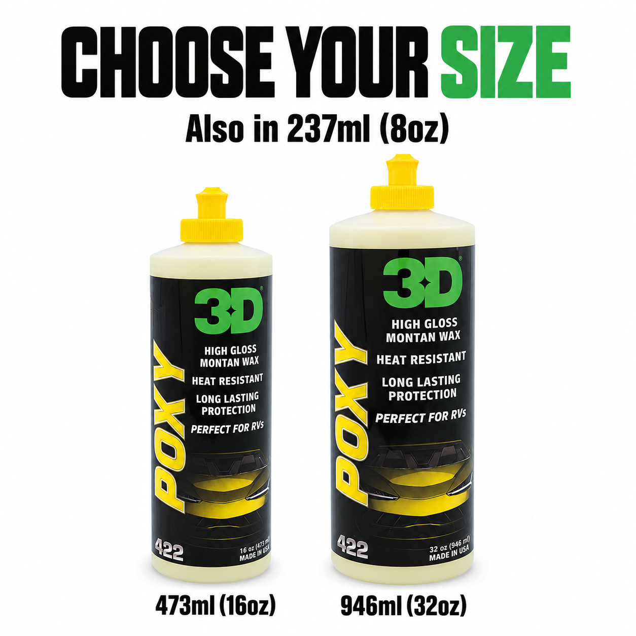 3D Poxy - Montan Butter Car Wax — Which sizes are available?