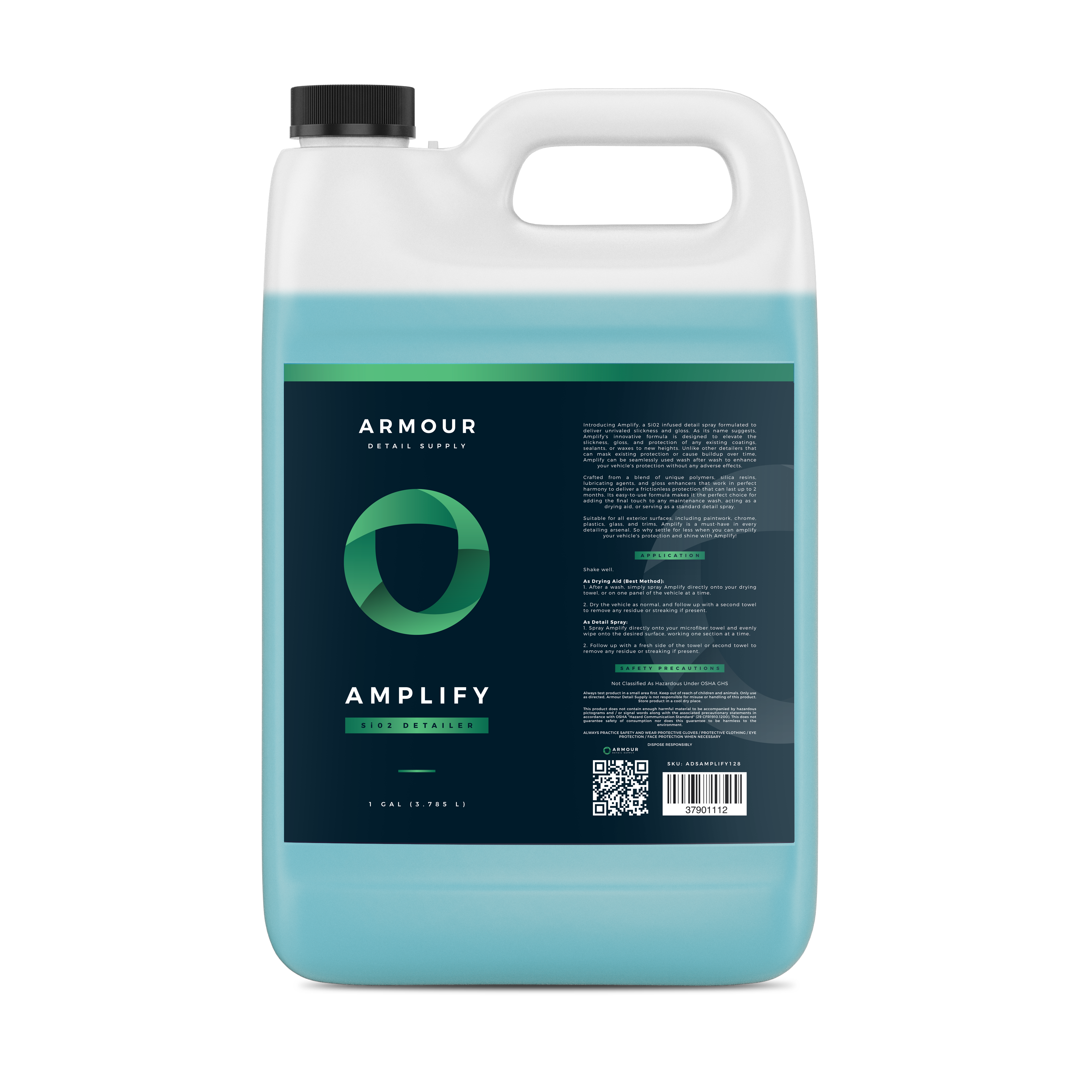 Armour Detail Supply Amplify SiO2 Detail Spray 3.79L gallon jug, front label
