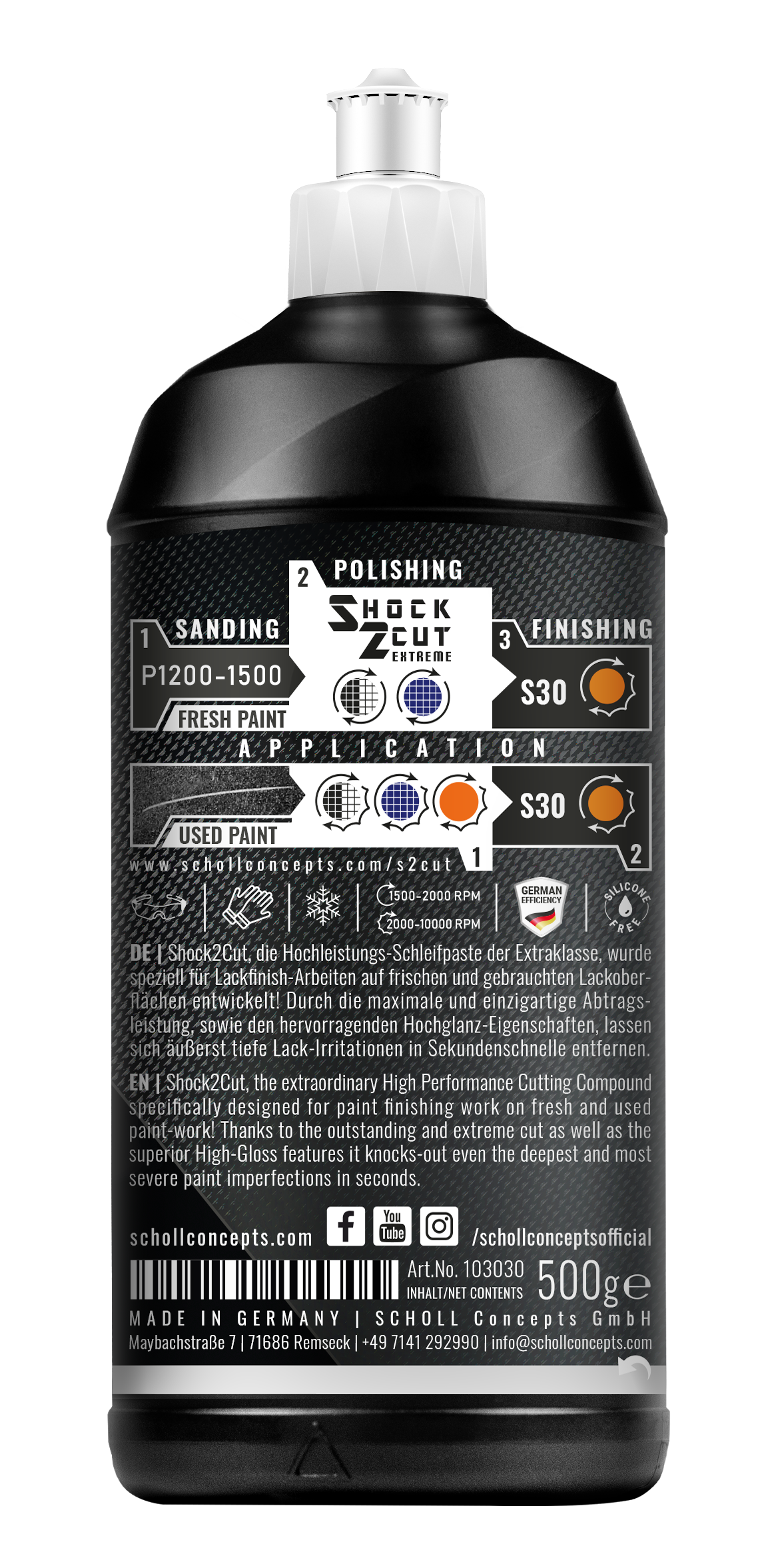 Shock 2 Cut Extreme Cutting Compound 500g back