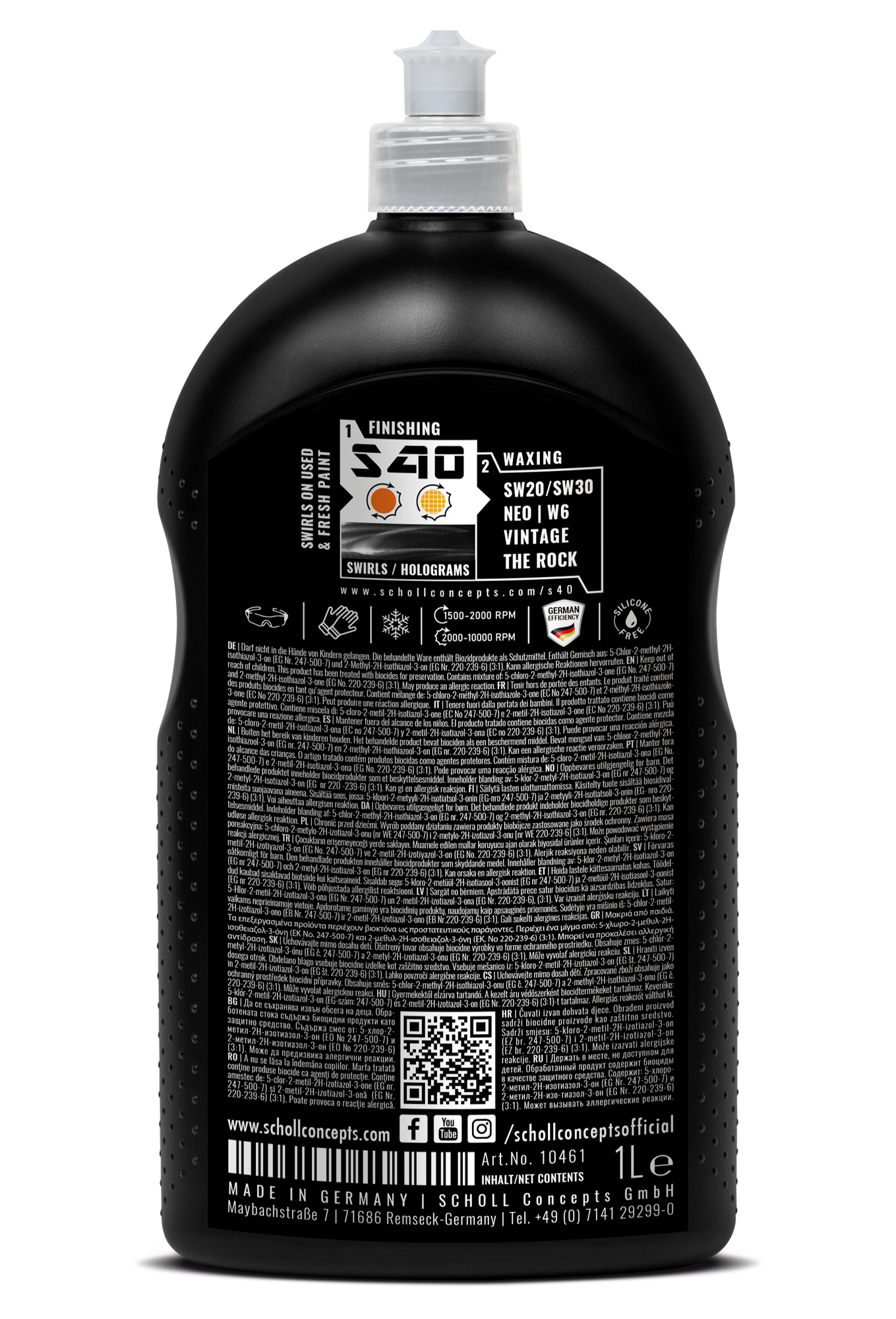 S40 Anti-Swirl Compound Black 1 Litre back
