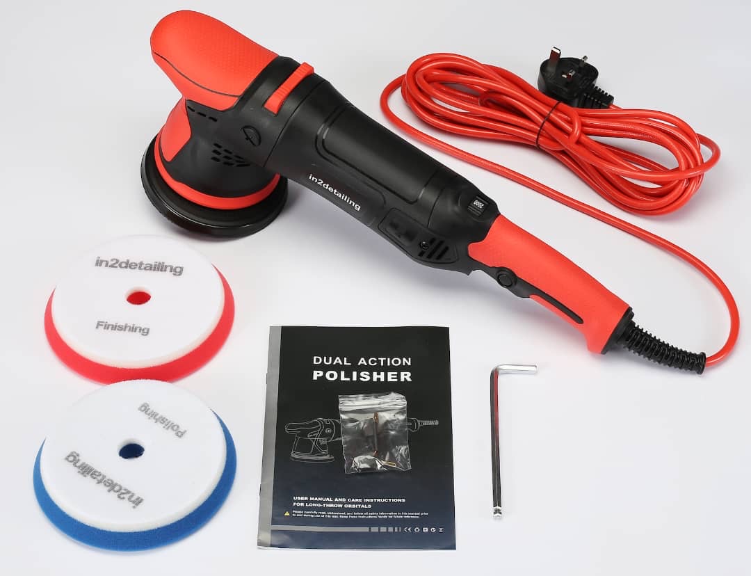 In2 DA15 V2 15mm Dual Action Polisher kit with pads, cable and manual