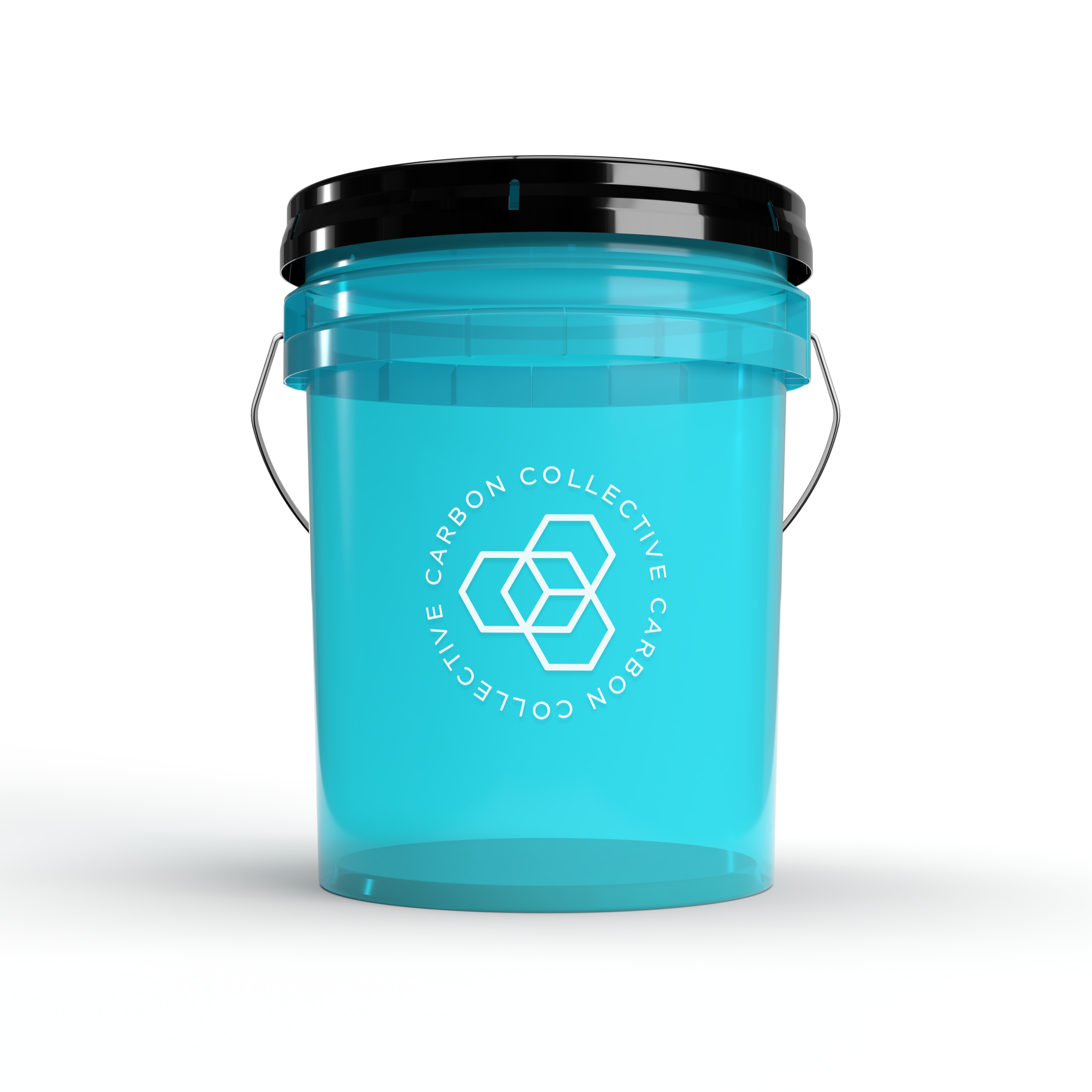Carbon Collective Clear Teal 20L Detailing Bucket with Gamma Seal Lid and Vortex Grit Guard