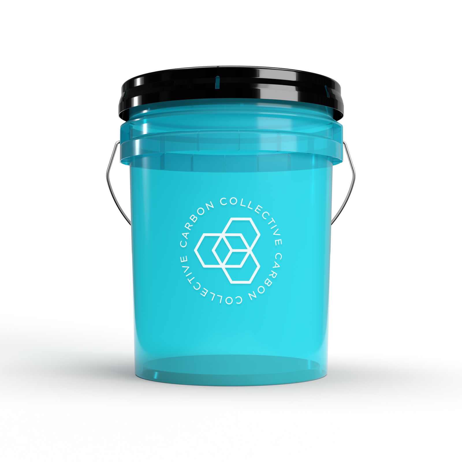Carbon Collective Clear Teal 20L Detailing Bucket with Gamma Seal Lid and Vortex Grit Guard