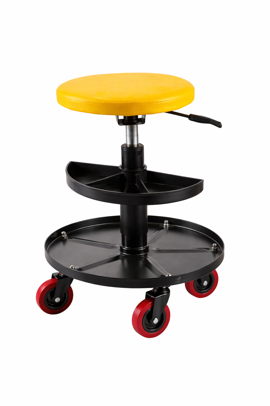 Car Wash Detailing Mechanical Stool V1 with Half Moon Tray