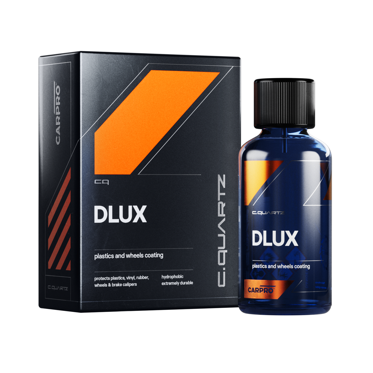 CarPro CQuartz DLUX plastic and wheels coating kit box with bottle