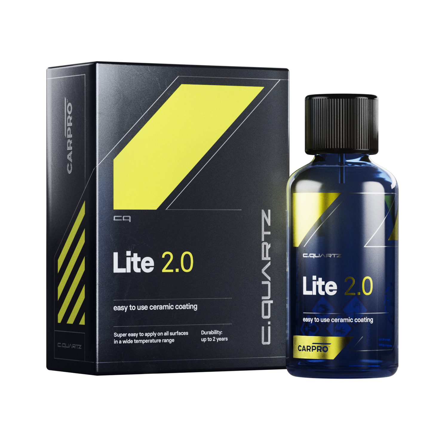 CarPro CQuartz Lite 2.0 ceramic coating 100ml kit box and bottle