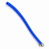 A bright blue curved tube with a polished silver metal ball finial on one end, shown on a plain white background.