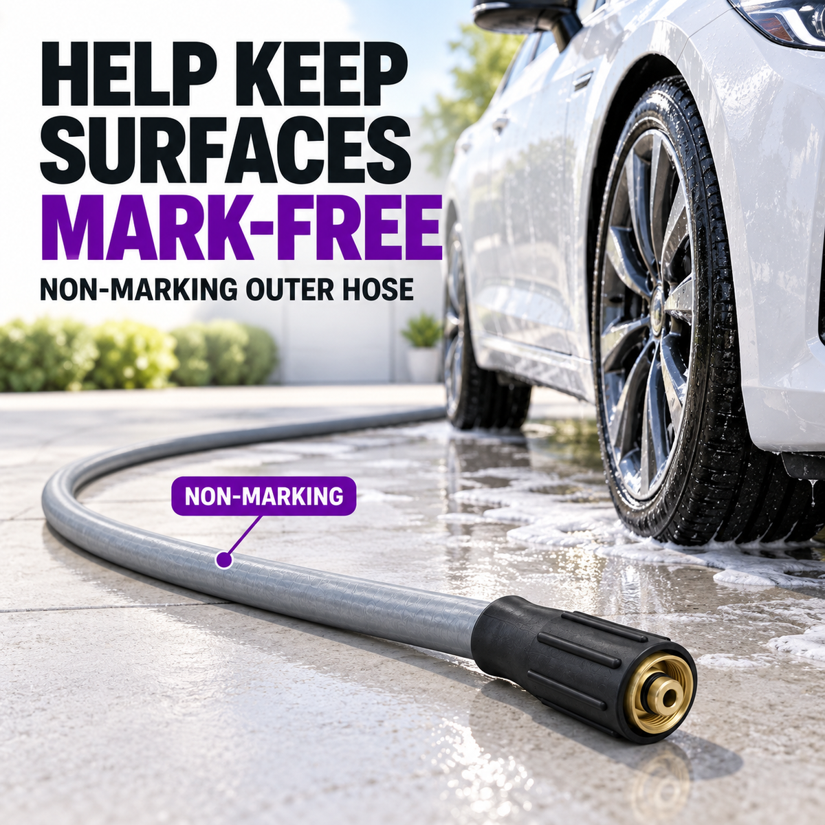 CAD Steel Reinforced Pressure Washer Hose - M22-14mm, 5/16