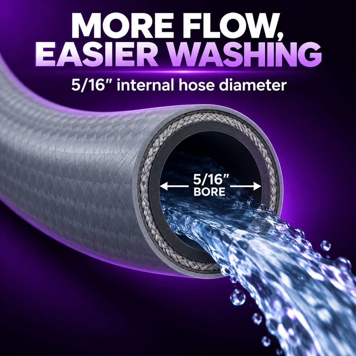 CAD Steel Reinforced Pressure Washer Hose - M22-14mm, 5/16