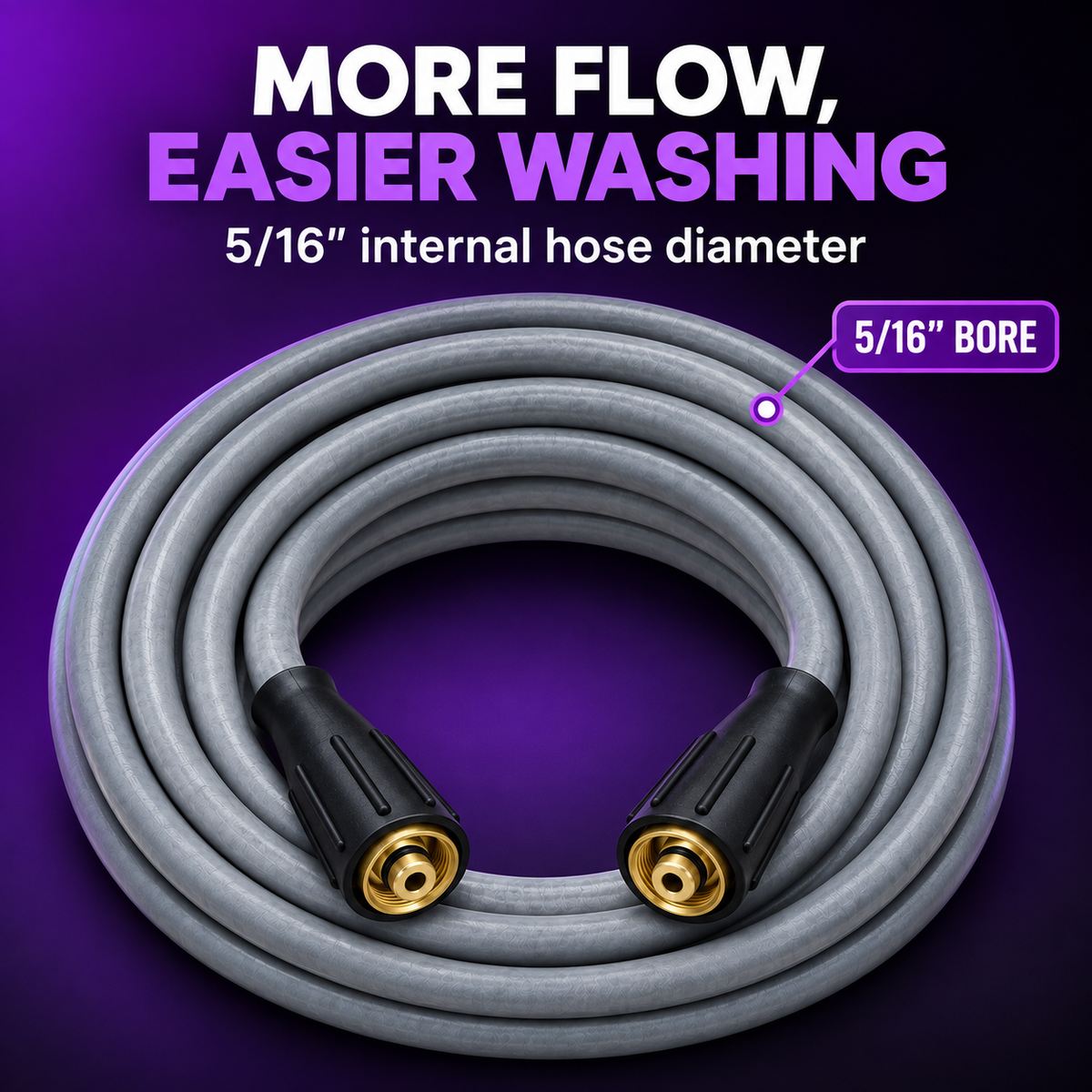 CAD Steel Reinforced Pressure Washer Hose - M22-14mm, 5/16