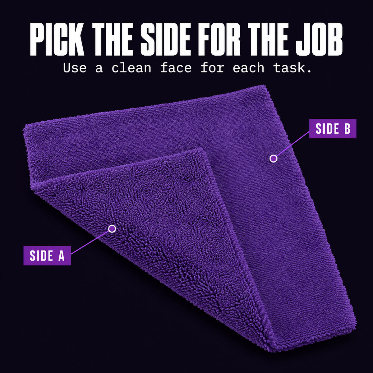 DTL LAB DL450 Plush Dual Pile Edgeless Microfibre Towels 450gsm, 40x40cm