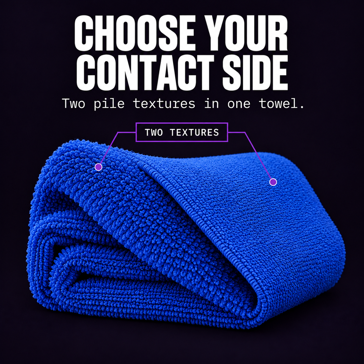 DTL LAB DL450 Plush Dual Pile Edgeless Microfibre Towels 450gsm, 40x40cm