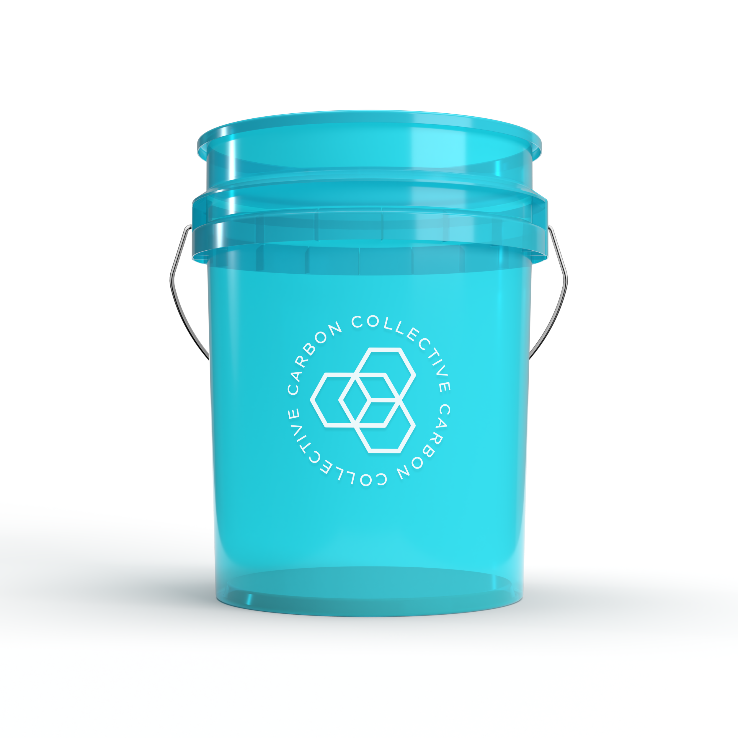 Carbon Collective Clear Teal 20L Detailing Bucket — plain bucket