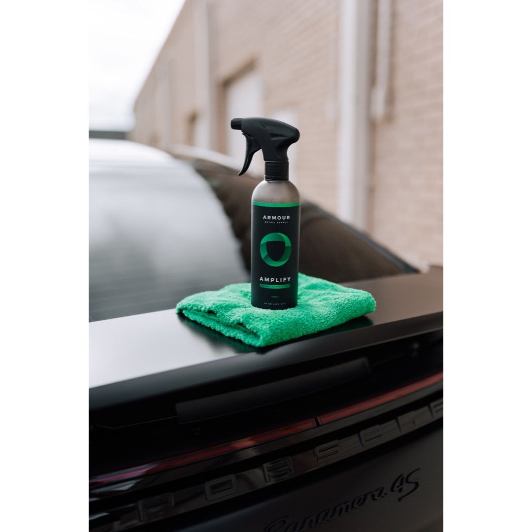 Armour Detail Supply Amplify detail spray being applied to car paintwork