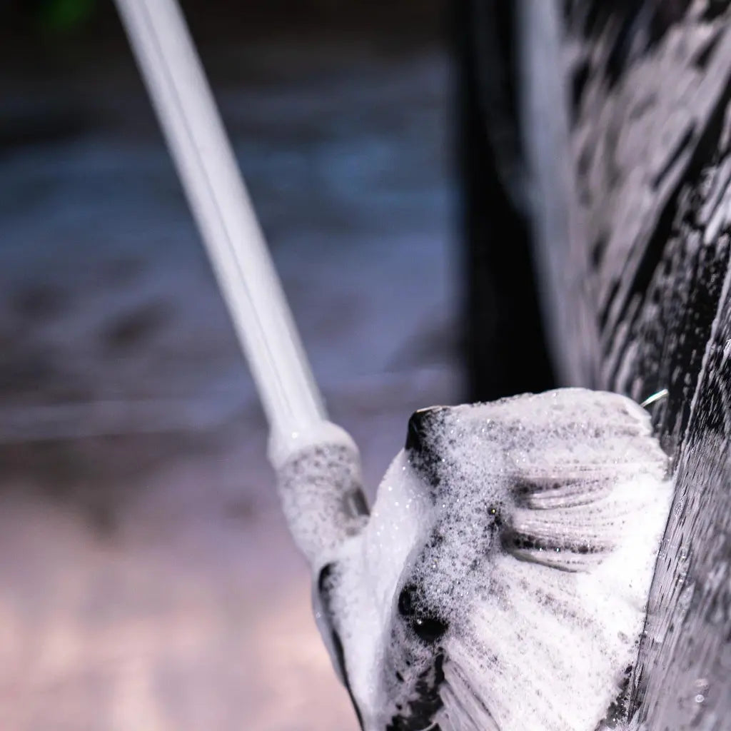 DIY Detail Perfectly Safe Wash Brush on extension pole washing a car — in use