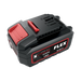 Flex AP 18.0/5.0 Ah 18V battery pack showing the capacity label, angled view