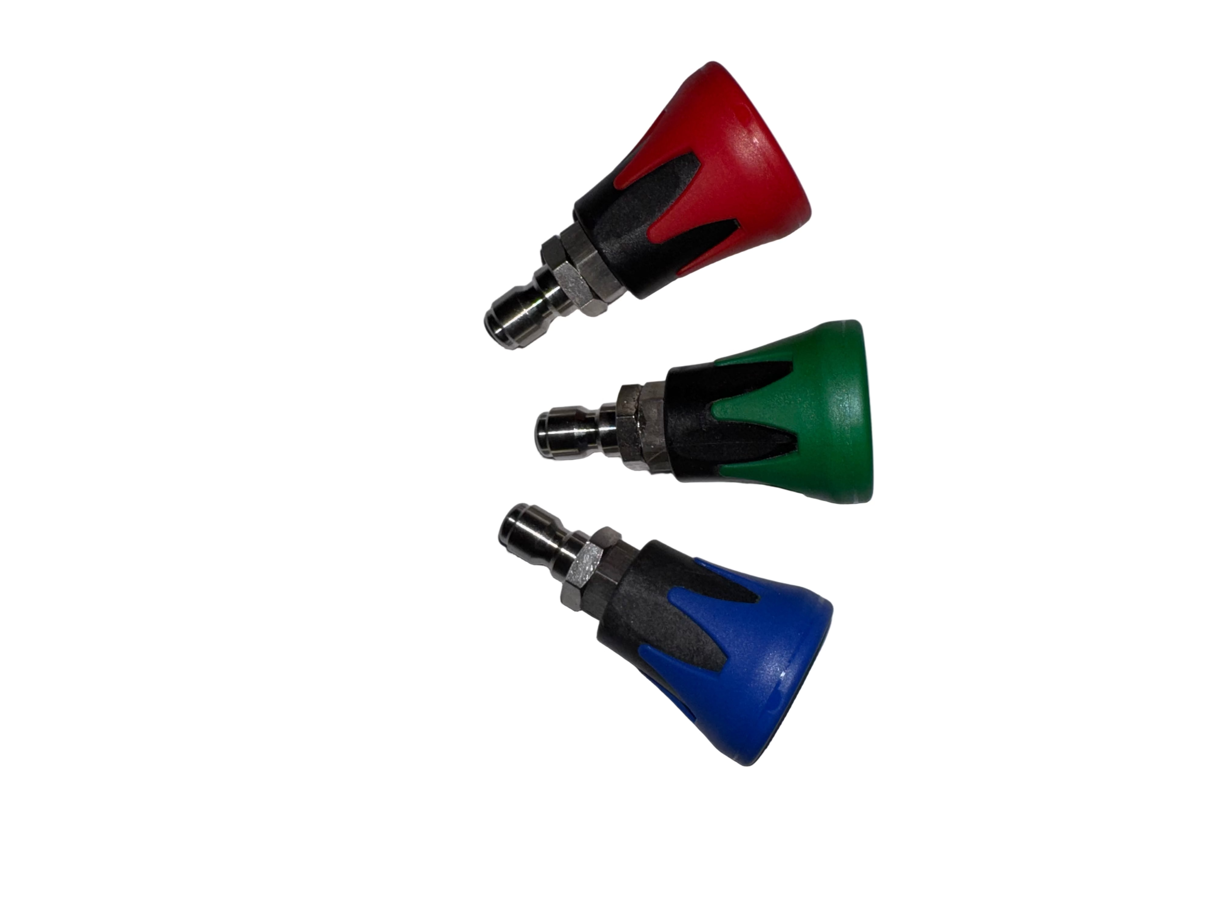 Three colorful pressure washer nozzle 