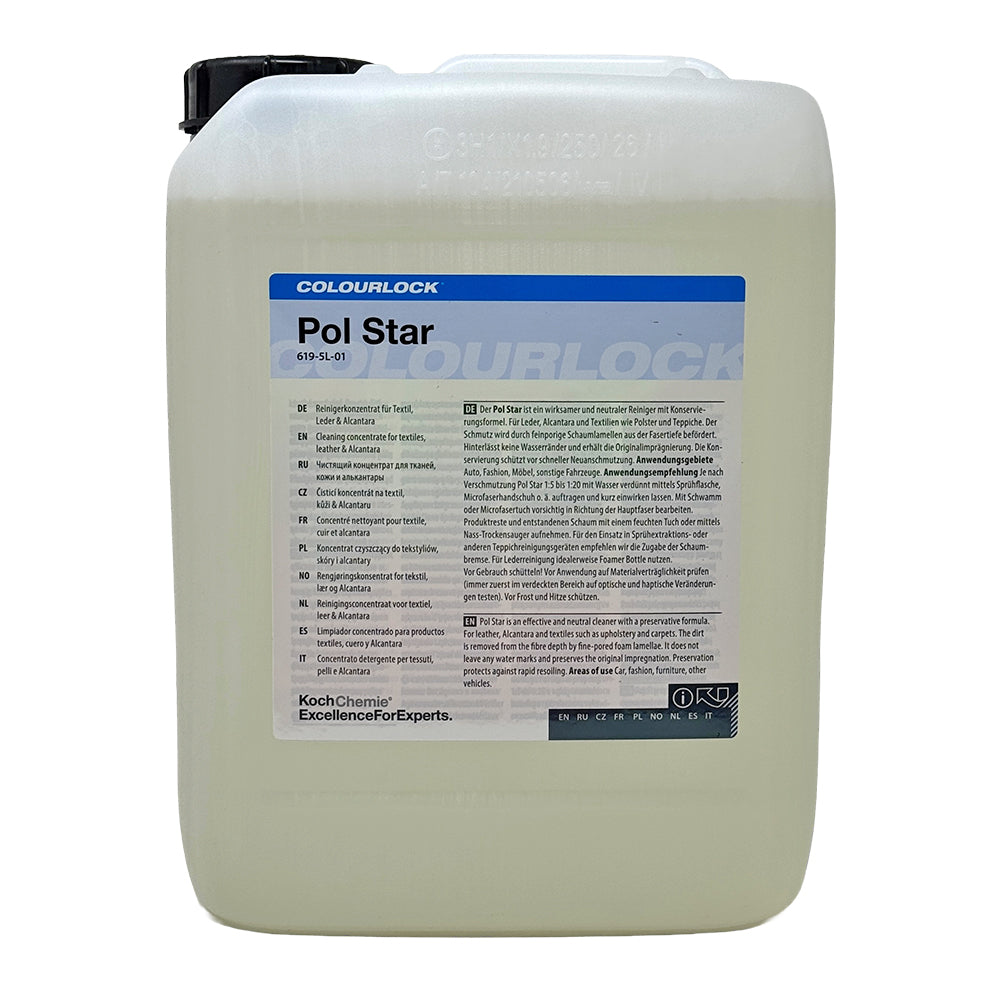 Koch Chemie Pol Star textile, leather and Alcantara cleaner 5L Colourlock packaging