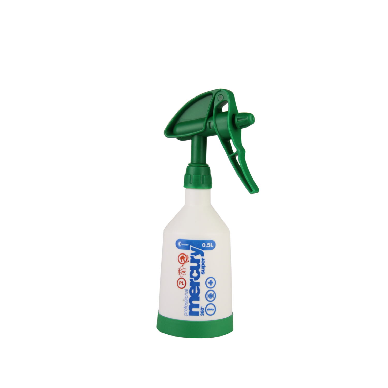 Kwazar Mercury Pro+ 360 double-action trigger spray bottle in green, front view