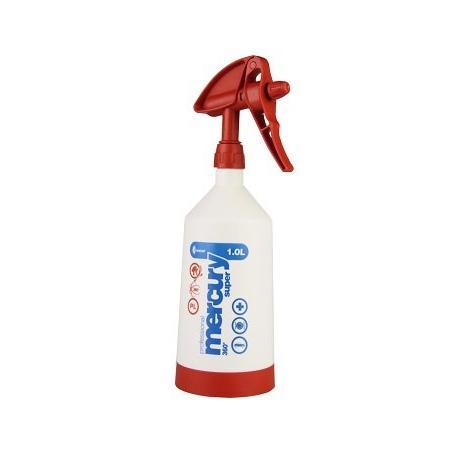 Kwazar Mercury Pro+ 360 double-action trigger spray bottle in red, 1 litre, front view