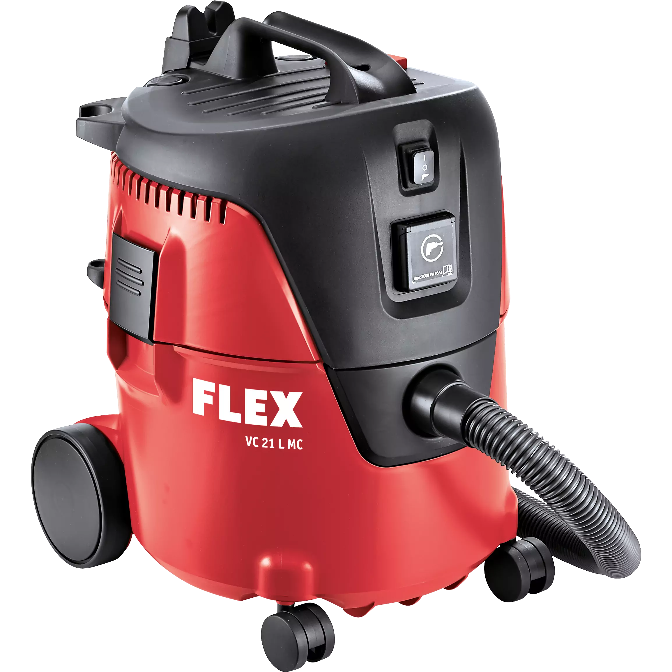 Flex VC 21 L MC wet and dry vacuum cleaner with suction hose attached, front view