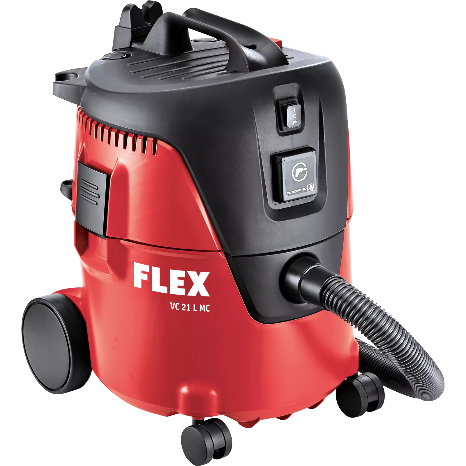 Flex VC 21 L MC wet and dry vacuum cleaner with suction hose attached, front view