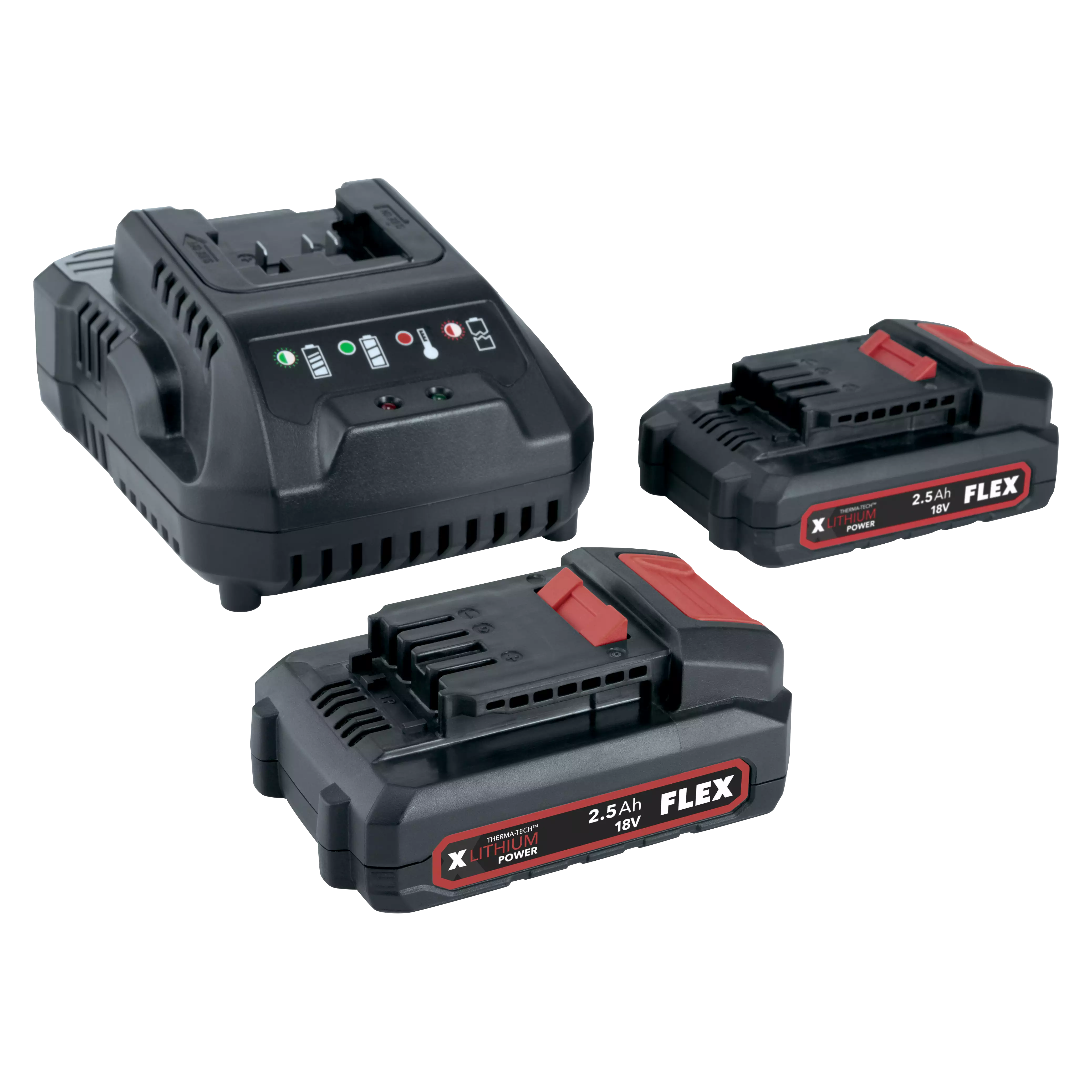 Flex P-Set 22 Q Charger & 2x 2.5Ah 18V Battery Set — product image