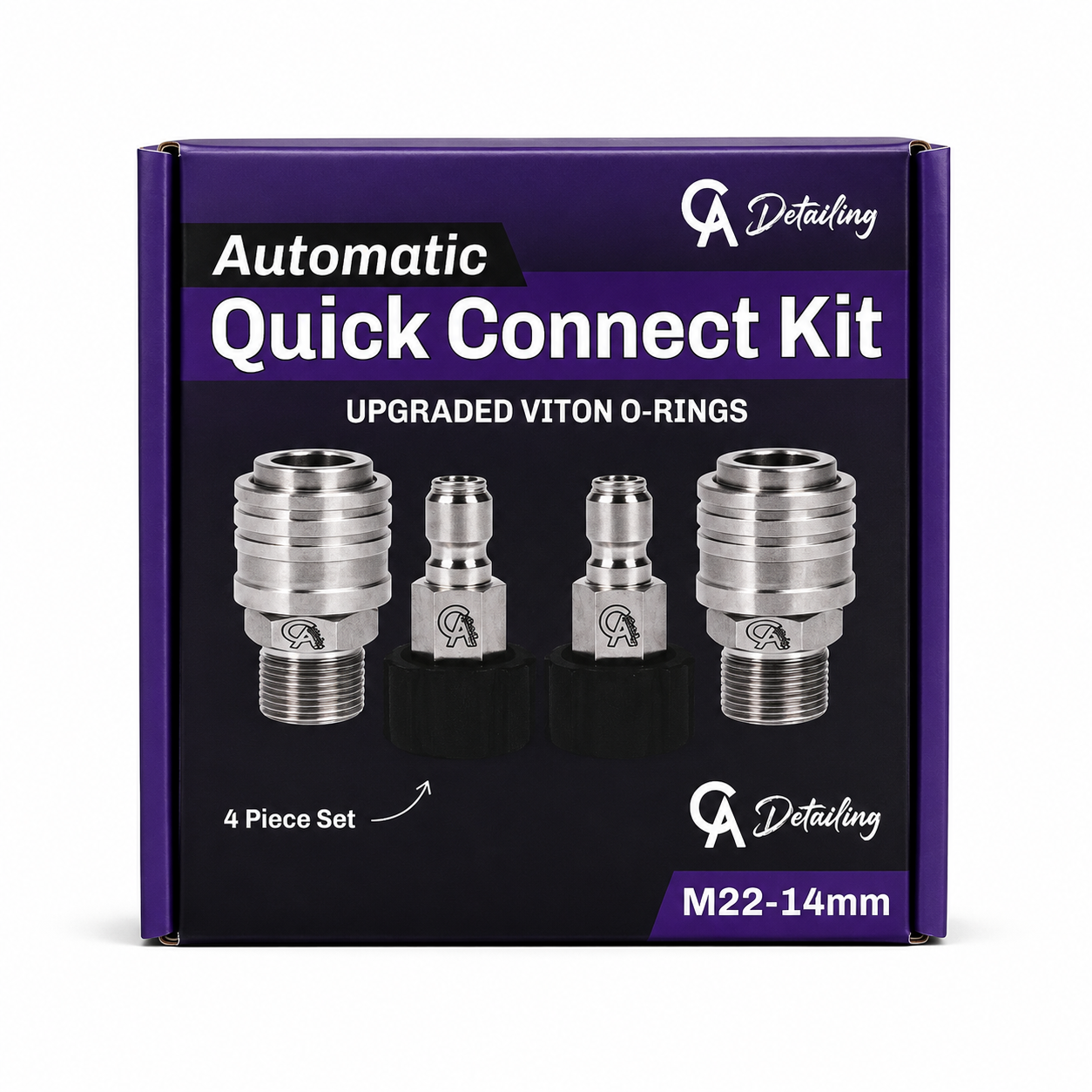Stainless Steel M22-14mm Pressure Washer Quick Connect Kit, M22-14mm to 3/8