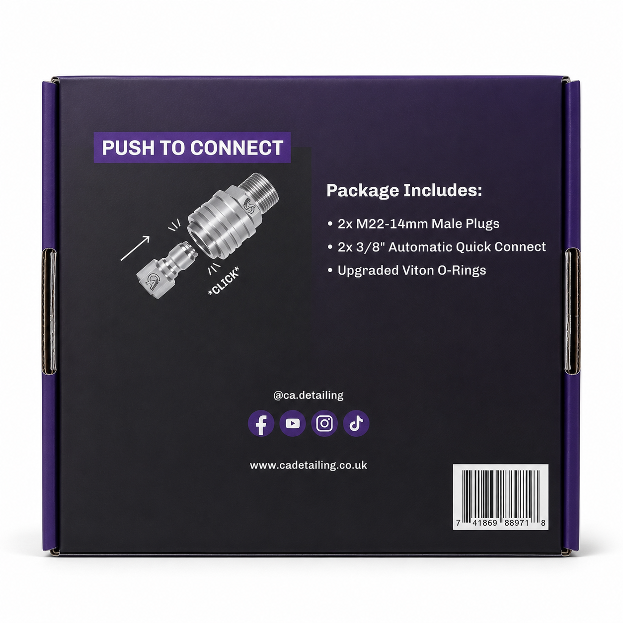 Stainless Steel M22-14mm Pressure Washer Quick Connect Kit, M22-14mm to 3/8