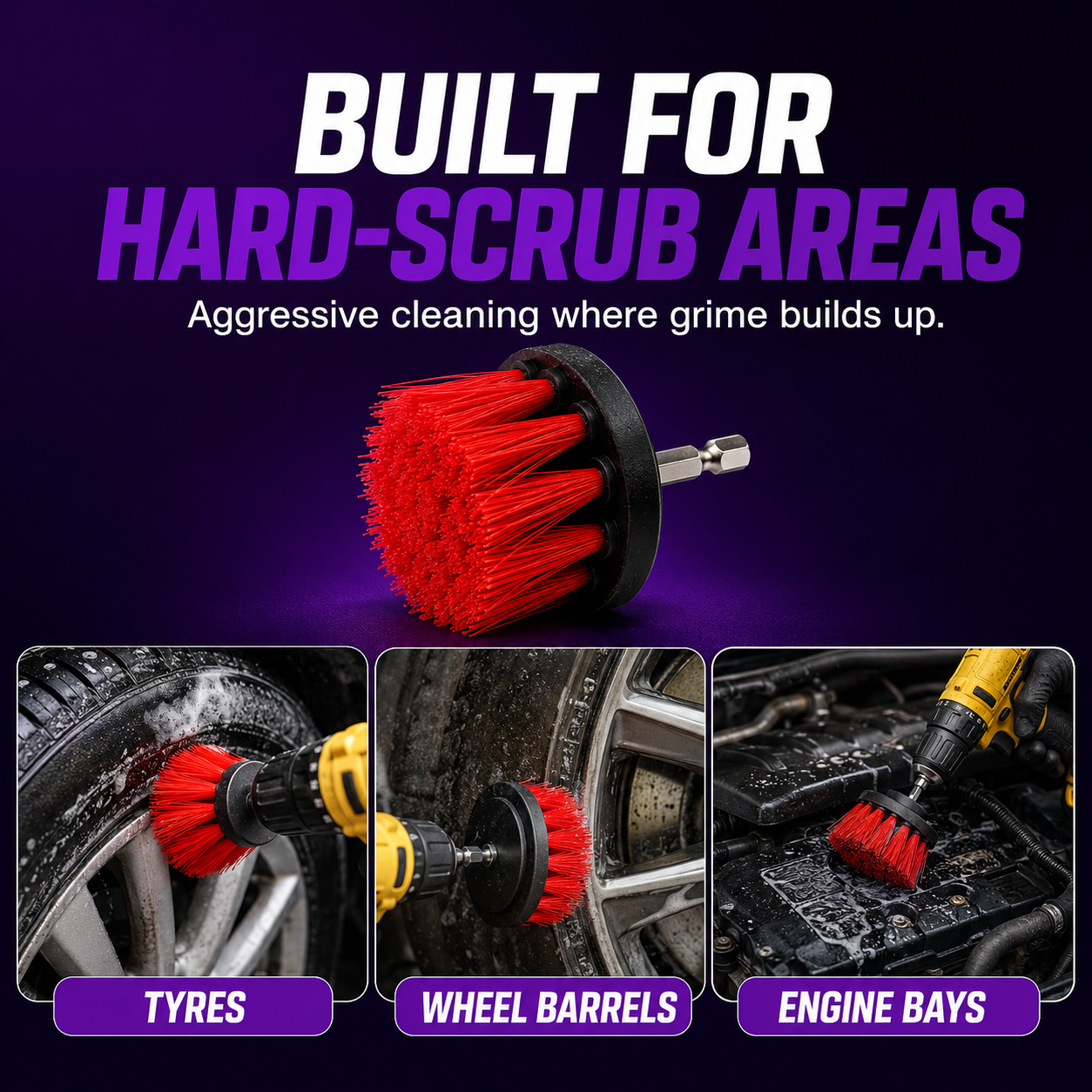 CAD 4-Piece Drill Brush Attachment Set