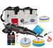 Rupes BigFoot LHR15 Mark V LUX Kit contents - polisher, kit bag, DA compounds, UNO Protect, pads, towels and detailing brush