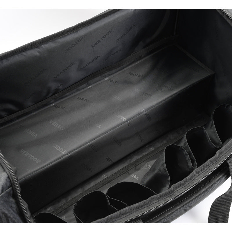 Vertool PRO-XL detailing bag open showing the main compartment and bottle pockets