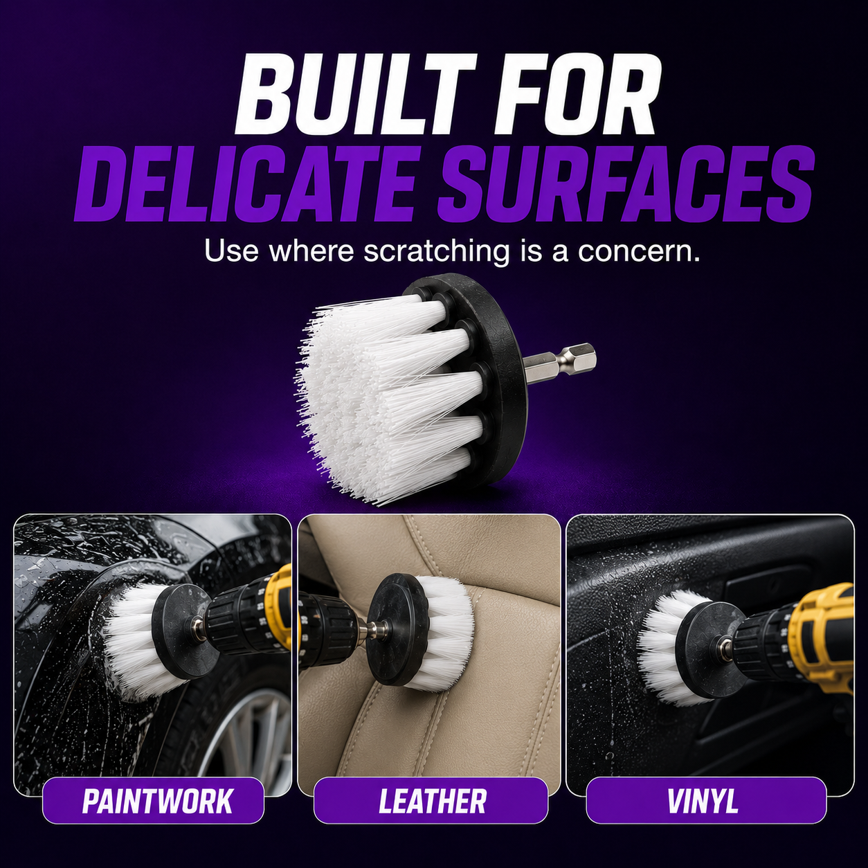 CAD 4-Piece Drill Brush Attachment Set