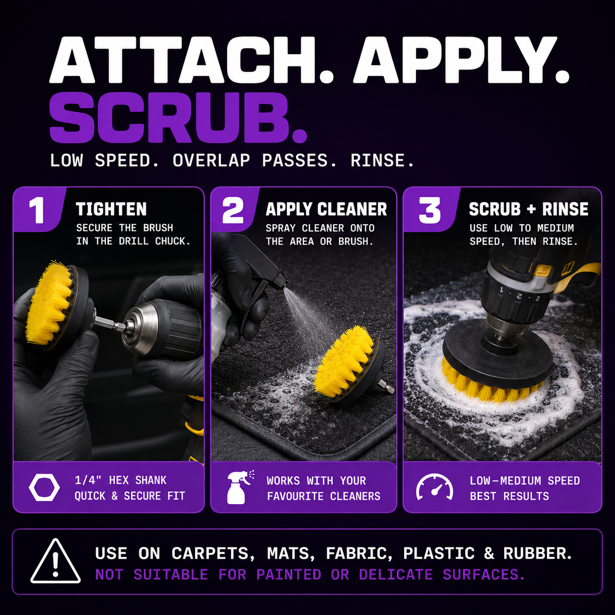 CAD 4-Piece Drill Brush Attachment Set