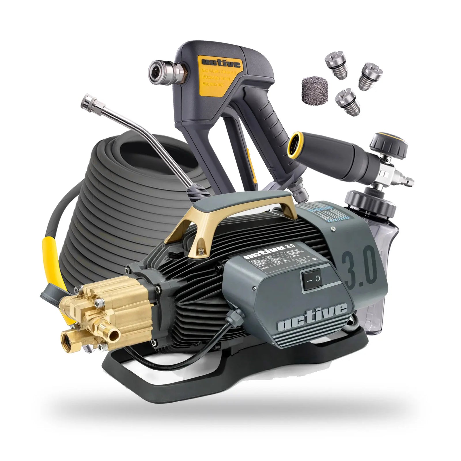 Active 3.0 Pressure Washer Premium Kit – machine with premium accessory bundle
