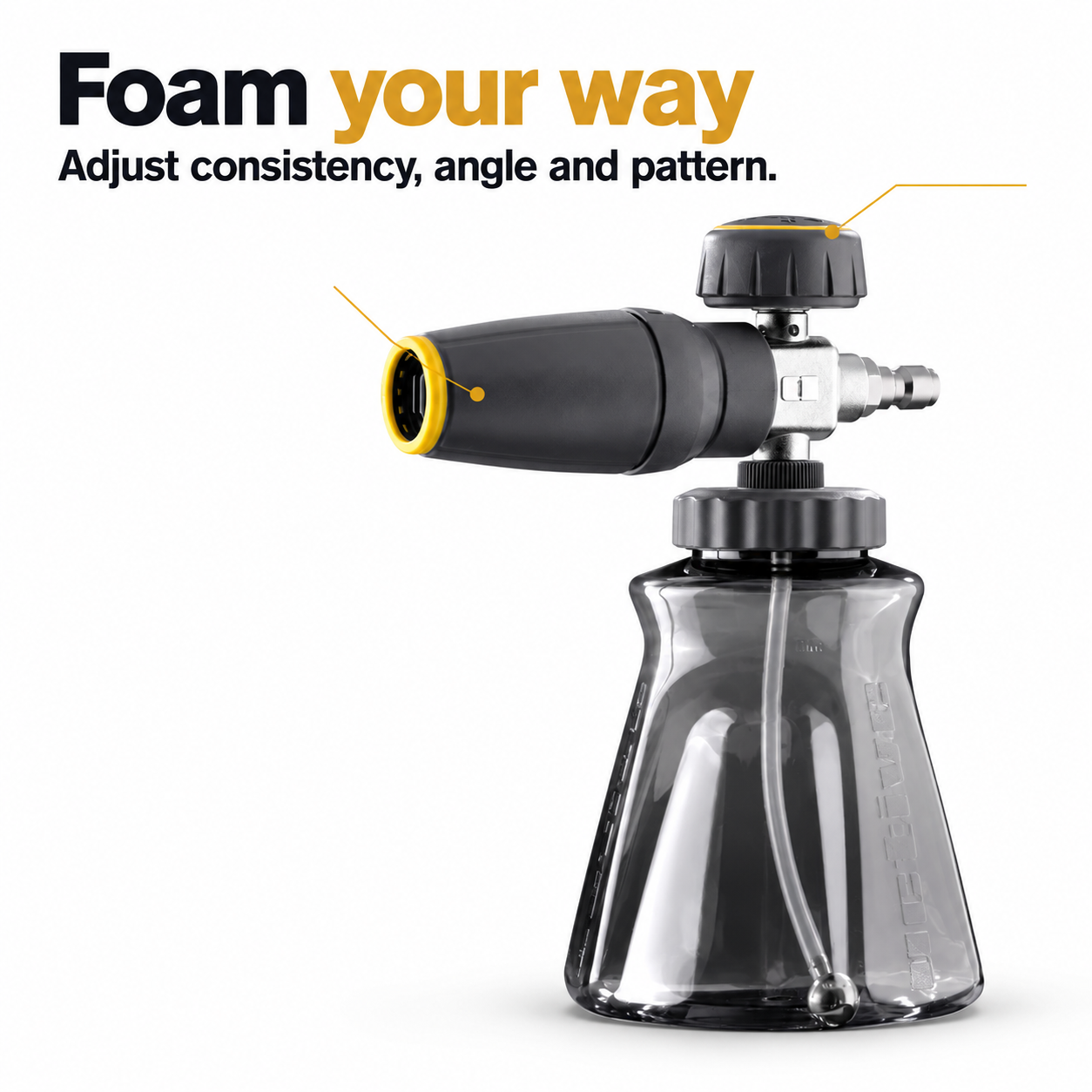 Active Premium Accessory Kit - Hose, Trigger Gun, Foam Cannon and Lance — Can I adjust the foam?