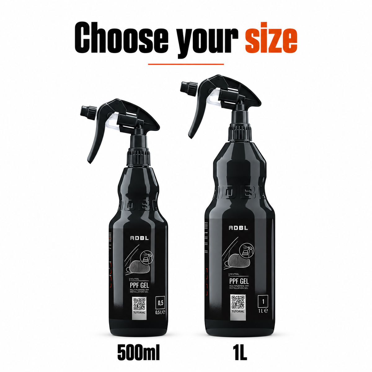 ADBL PPF Gel - Installation Gel for Paint Protection Film — Which sizes are available?