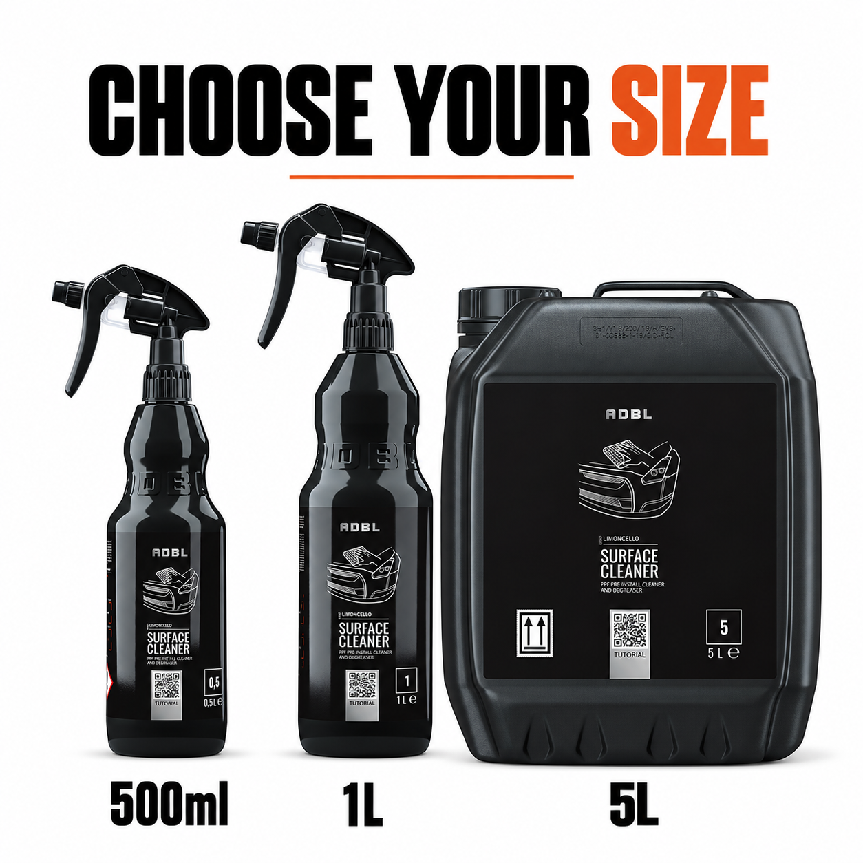 ADBL Surface Cleaner - Pre-Film Degreaser for PPF & Vinyl — Which sizes are available?